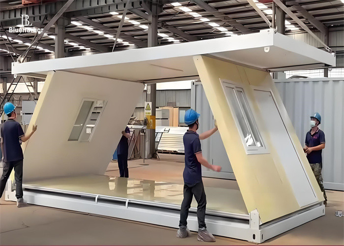 Makkelijk te installeren Z-vormig uitbreidbaar prefab huis met 4 ramen en 1 deur